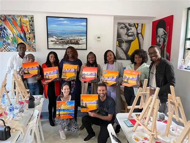 Paint and Sip Social Event for creative-wellness Riverside Art Studio — event booking Kenya